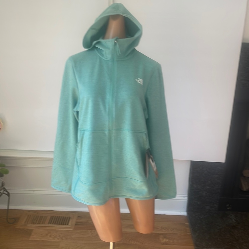 The North Face Women's Teal Hooded Zip Pullover Jacket